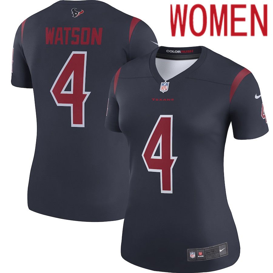 Women Houston Texans #4 Deshaun Watson Navy Nike Color Rush Legend NFL Jersey